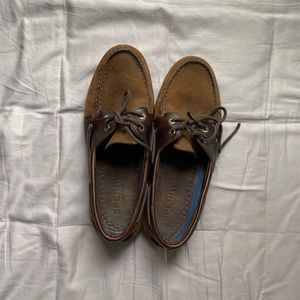 Sherry dark leather boat shoe WORN TWICE